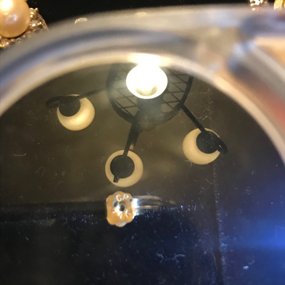 Beautiful pearl / diamonds ring and earrings set - Picture 4 of 15